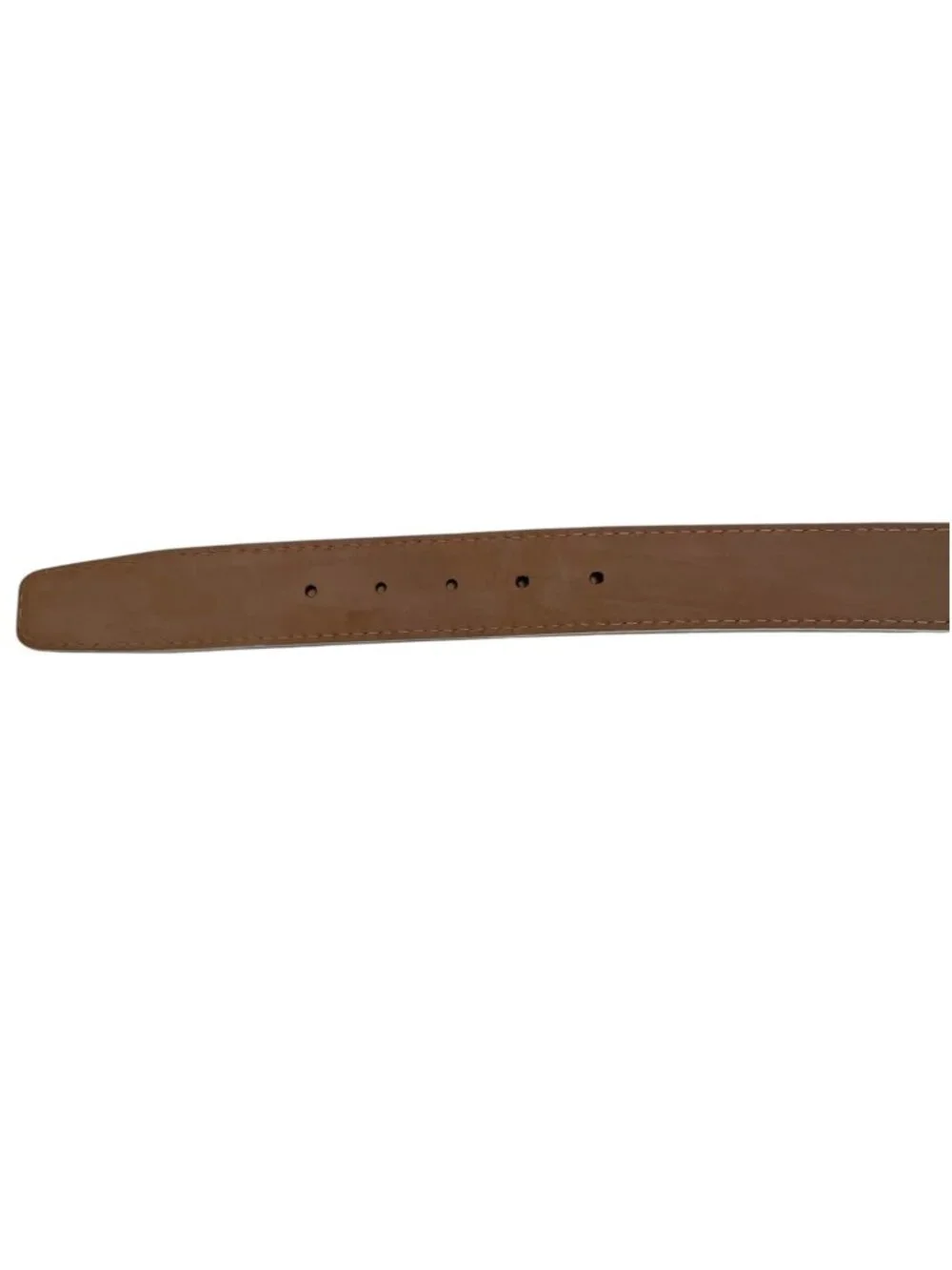 L.E.N. LEN Men's Genuine French Calf Leather Belt Brown with Pebble Grain USA 46
